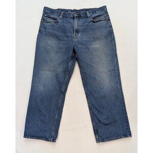 Basic Editions Men's Jeans Size 40x27 Relaxed Fit Straight Leg Medium Wash FLAWS